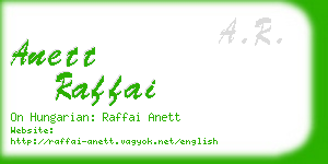 anett raffai business card